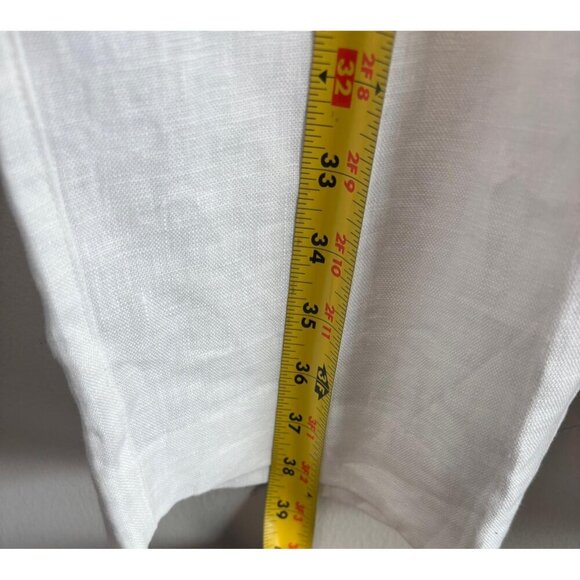 ZARA Womens White 100% Linen Pants Drawstring Trousers Bloggers Favorite Size S - Picture 7 of 9